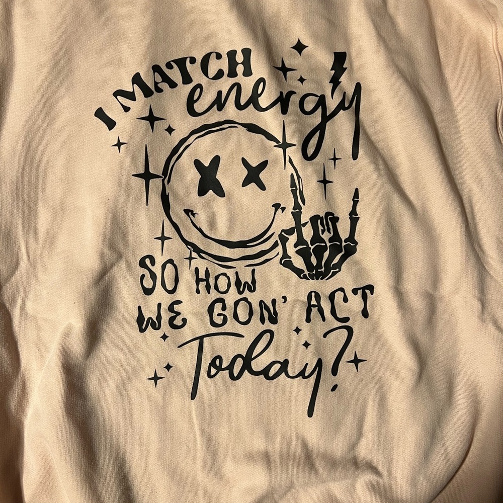 Light pink hoodie match energy skull